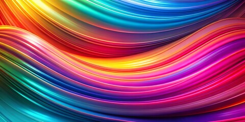 Fototapeta premium Abstract Swirling Rainbow Lines, 3D Rendered, Colorful, Fluid , abstract, 3d, fluid art