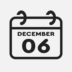 Icon page calendar day - 6 December