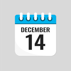 Icon page calendar day - 14 December