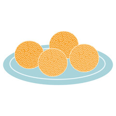 Fried Sticky Rice Balls with Ube Filling Buchi