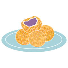 Filipino Ube Buchi street food