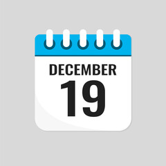 Icon page calendar day - 19 December