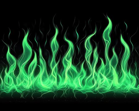 Fire Design Pattern Green Green Fire Wallpaper