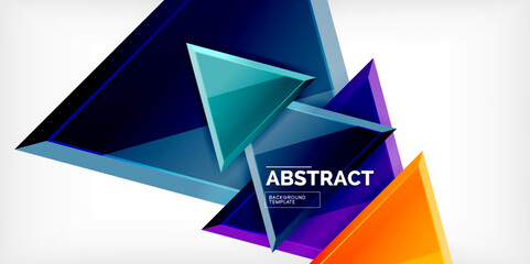 Triangle glass shapes geometric abstract background. Vector Illustration For Wallpaper, Banner, Background, Card, Book Illustration, landing page