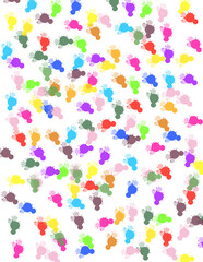 Multicolored patch on white background