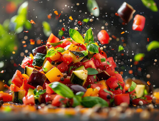 Spanish Cuisine Ingredients in Action, Dark Close Up Food Photography