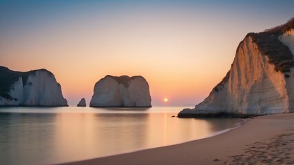 Tranquil Dawn at the Limestone Cliffs Bay.