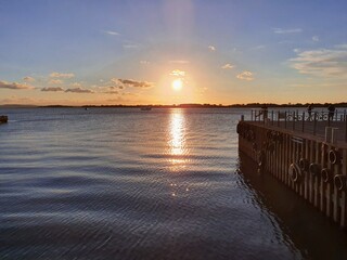 Obraz premium sunset at the pier