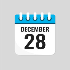Icon page calendar day - 28 December