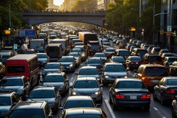 traffic jam in a big city
