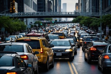 Obraz premium traffic jam in a big city