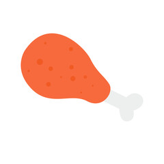 Cartoon Chicken Leg On Bone Icon