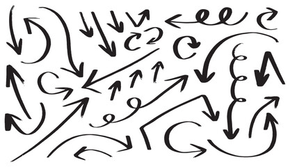 A collection of arrows in various sizes and orientations