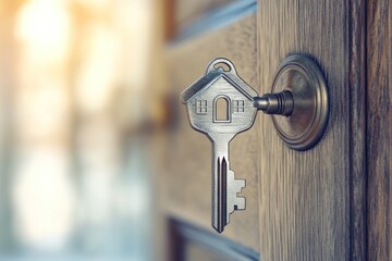 House Key in Door