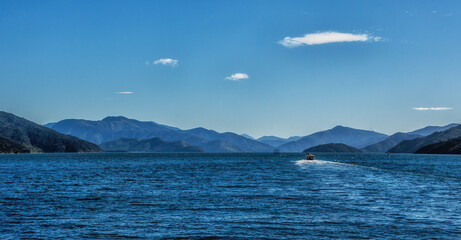 Inter Island Ferry, Picton, Queen Charlotte Sound, Marlborough Sounds, South Island, New Zealand