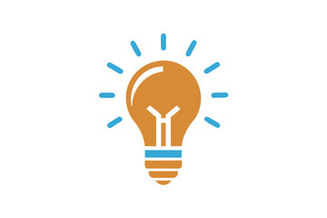 Bulb light reflection vector, logo icon on white background.