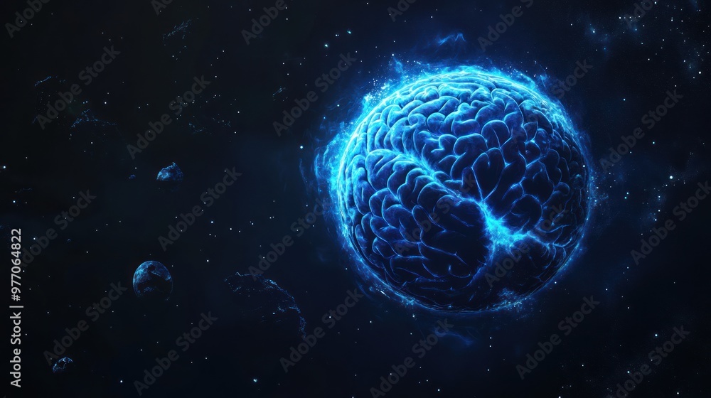 Poster cosmic brain: a celestial reflection of intelligence