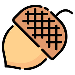 acorn filled outline vector icon © khaled