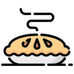 pie filled outline vector icon
