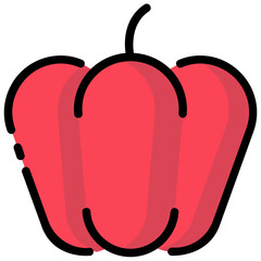 pepper filled outline vector icon