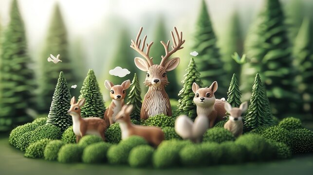 Biodiversity emblem illustrated with wildlife conservation slogans, encouraging ecological balance