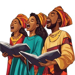 Fototapeta premium African Choir Singing From a Book.