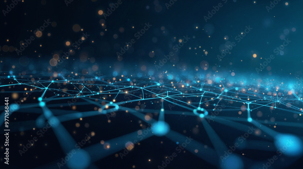 Poster abstract digital background, data lines and cyber security. generative ai
