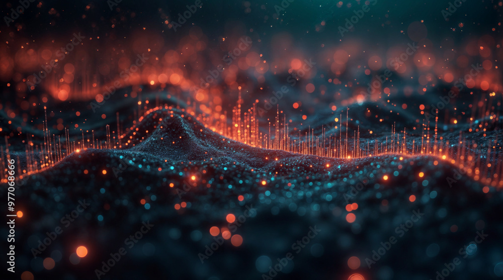 Poster abstract digital background, data lines and cyber security. generative ai