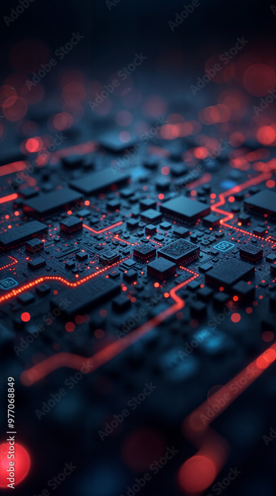 Aufkleber abstract digital background, data lines and cyber security. generative ai