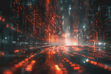 Obraz premium Computer concept for development in the digital age in unclear details, technology concept.