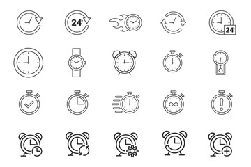 set of clocks time icons . vector