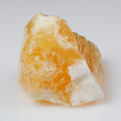Stunning Yellow Calcite Mineral Specimen Against Clean Background