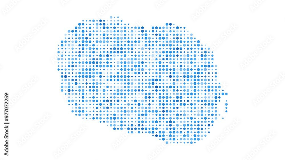 Poster cook islands dotted digital map. map of cook islands with pulsating colored circles. shape of the is