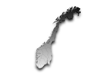 3d Map of Norway country with counties, City and color. Norway map, Norge, noreg, No