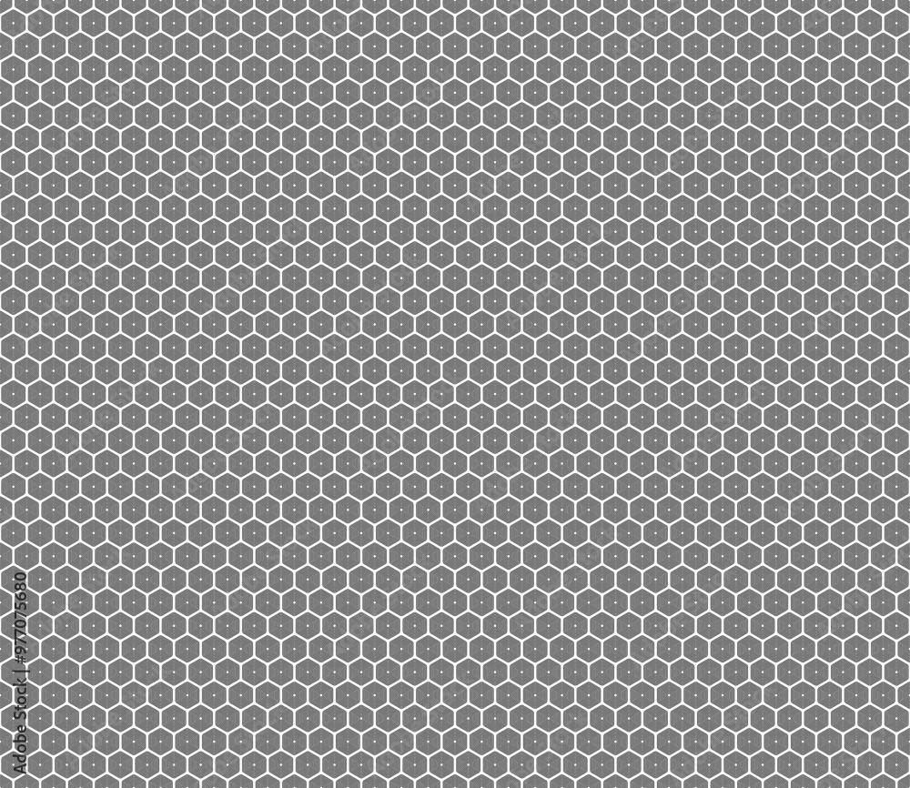 Poster geometric pattern featuring rounded stacked hexagons in a seamless tileable vector illustration.
