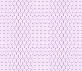Minimal geometric background with a purple hexagon grid. Seamless pattern, tileable vector illustration.