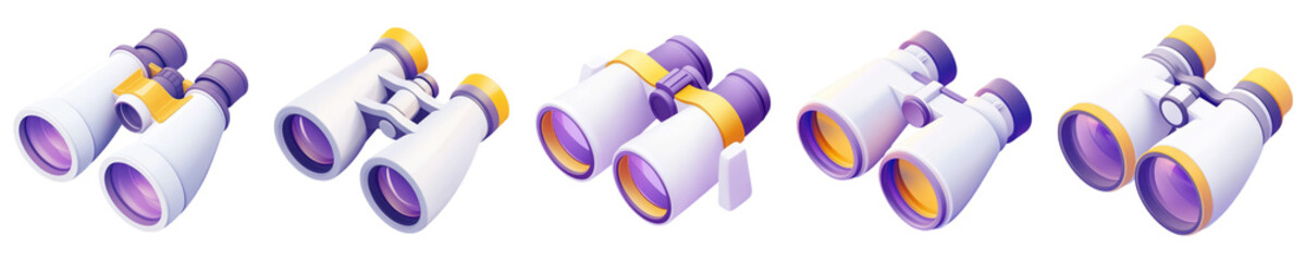 Adventure-Themed Binoculars Icon, Ideal For Travel And Exploration Visuals, Isolated On Transparent Png Background. Generative Ai  