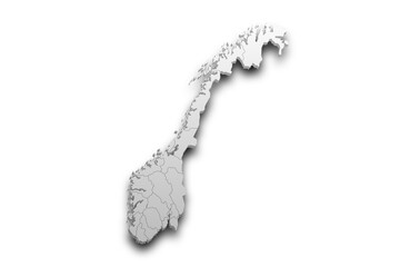 3d Map of Norway country with counties, City and color. Norway map, Norge, noreg, No
