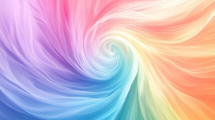 Vibrant Abstract Swirl of Colorful Waves in Pastel Shades Creating a Dynamic and Energetic Visual Effect