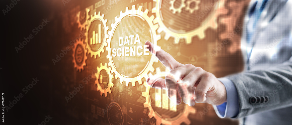 Aufkleber data science analytics concept. artificial intelligence analysis. internet technology concept