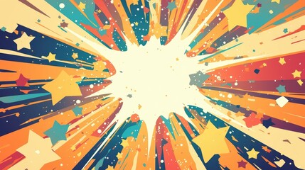 Star design illustration featuring a collection of banners with a vibrant starburst background Vector graphic