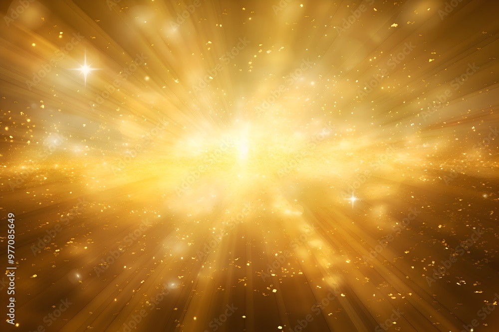 Poster light abstract glowing bokeh light. shining star, sun particles and sparks with lens flare effect on