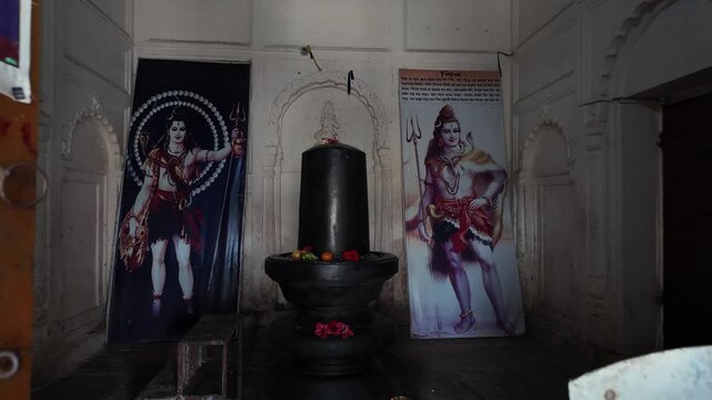 The Shiva Linga at the Shiva temple, Rajshahi Division, Puthia, Bangladesh