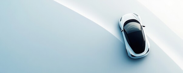 Sleek white sports car on a minimalist white background showcasing modern design and elegance