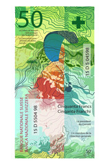 Vector stylized image of sixty Swiss francs.