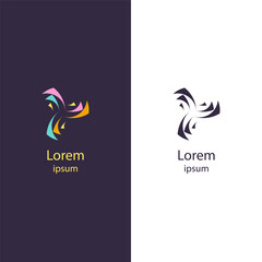 Obraz premium An abstract logo with intertwining shapes and sharp edges that convey a sense of motion and modern design. Suitable for creative agencies, technology companies, and consulting services.