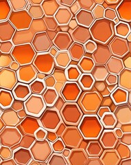 Obraz premium Pastel gradient of orange honeycomb shapes