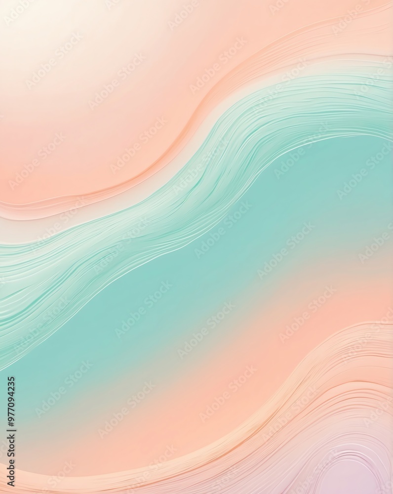 Sticker Pastel gradient with mint and peach tones