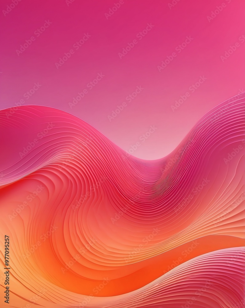 Canvas Prints Pink to orange gradient wave design