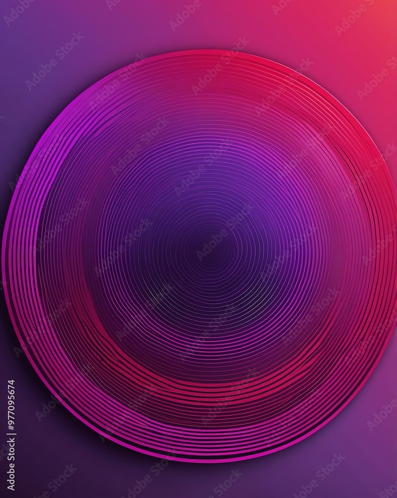 Poster Red to violet gradient concentric circle design